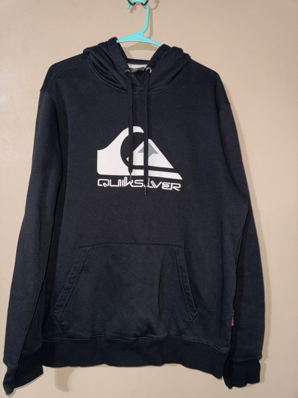 Quiksilver Black Hoodie with White Logo